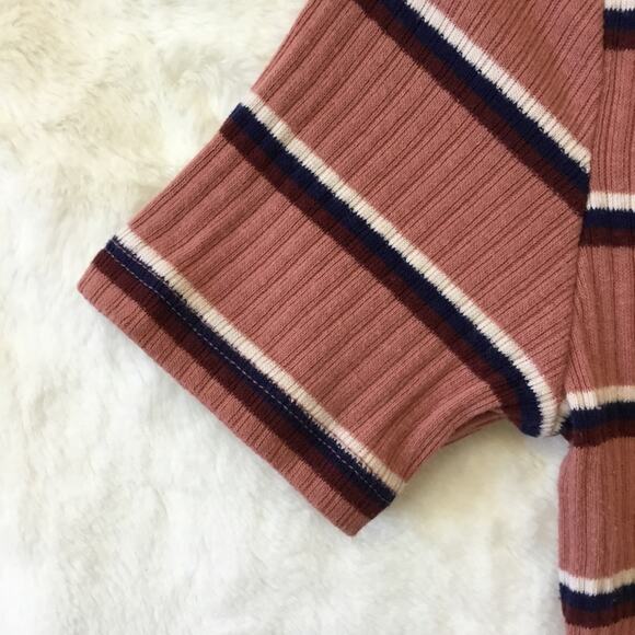 Forever 21 Dusty Pink mixed Striped T-shirt Dress - Picture 3 of 9